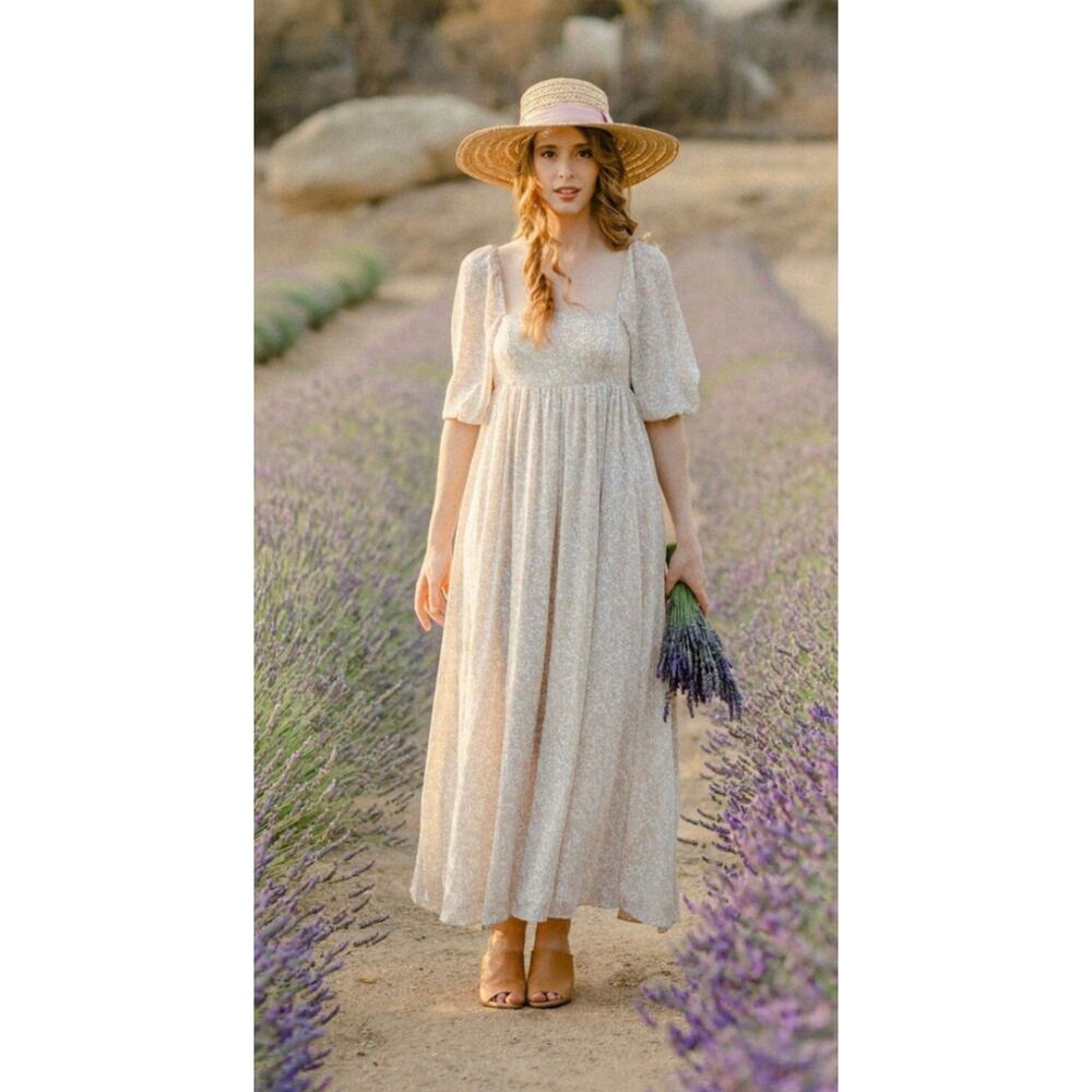 0044 Storia Medium Keisha Boho Princess Floral Print Maxi Dress